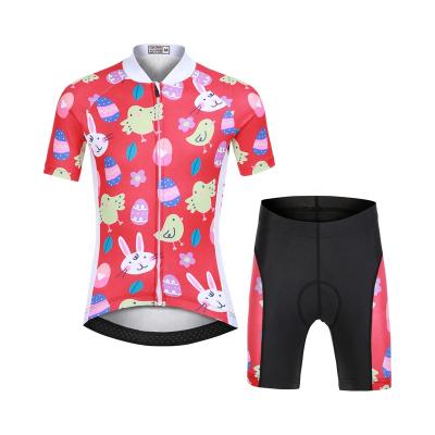 China Breathable Wholesale Kids Cycling Clothing China High Elasticity Bike Sports Wear OEM Summer Underpants Cycle Set for sale