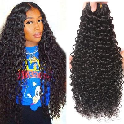 China Good Texture Can Keep Long Time Hair Bundles Brazilian Hair Weave Bundles Remy Hair Extensions Deep Curly Water Wave Bundles 30 Inches for sale