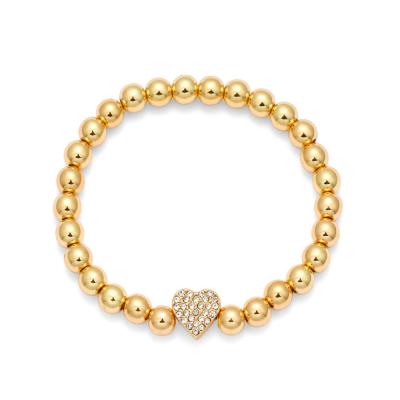 China NEW CLASSIC Handmade Flower Smiley Couple Women Amor Round CCB Pearl Gold Jewelry Bracelet Zircon Love Sun Bracelet for sale