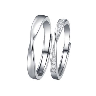 China CLASSIC Silver Mobius s925 Sterling Couple Ring Bottom Love Pairs Open Ring for sale