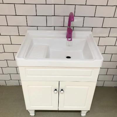 China SMC Minimalist Professional Fiberglass Clothes Household Laundry Basin Compound Ceramic Wash Basin With Wash Panel for sale