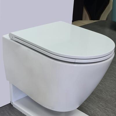 China Other Chaozhou Factory Direct Ceramic Sanitary Ware WC P Trap Rimless Toilet Bowl Wall Hung Toilet For Bathroom for sale