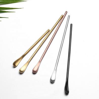 China Amazon Amazon Stainless Steel Long Handle 304 Stainless Steel Tea Coffee Spoon Japanese Style Honey Teaspoon Viable Hot Selling Round Mixing Handle for sale