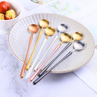 China DAOQI New Sustainable Design Long Handle Stir Spoon Stainless Steel Ice Spoon Tea Spoon Long Handle In Stock For Drinking for sale