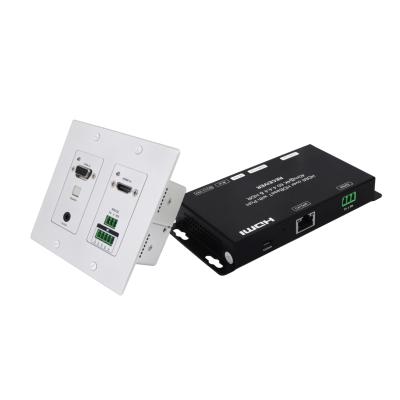 China Up to 100M support HDR 18G HDBaseT Wallplate with HDCP2.2, IR, RS232, POC 40M 4K2K@60Hz 4:4:4, 70M support 1080P HDR 18G for sale