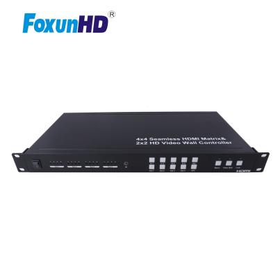 China SX-SMX44 Input, 4 HDMI Support 2x2 Seamless Matrix Switcher 4x4 HDMI Video Wall with LAN Control RS232 for sale