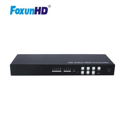 China Support multi-level cascading to create ... 4x4 video wall (10x10 max). Foxun 2x2 video wall controller 1x4 mixed input splitter, distribute 1 source 1080P to 4 screen, with IR, RS232, panel control for sale