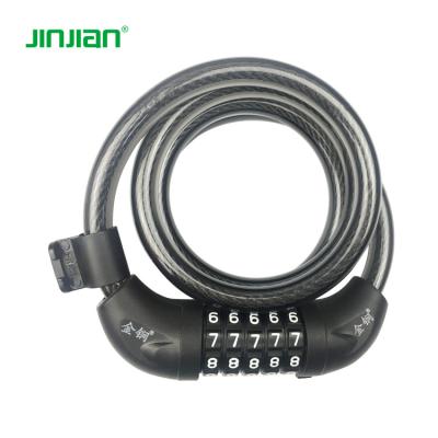 China Durable High Safety 5 Numbers Combination Security Bike Cable Lock for sale