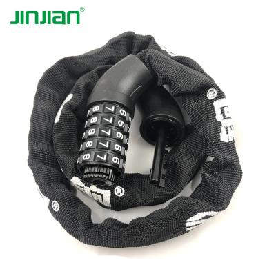 China Bike Hot Sale 6x1000 5 Combination Lock Motorcycle Bike Bicycle Digital Lock Chain High Security for sale