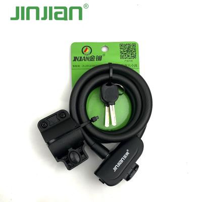 China Wholesale Electric Cable Lock Anti Theft Bike Lock Bike Rise Security Bike Lock Steel Cable Key Key With Side Grooves for sale