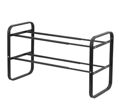 China Household Stretch Powder Coating Bamboo Shoe Rack for sale