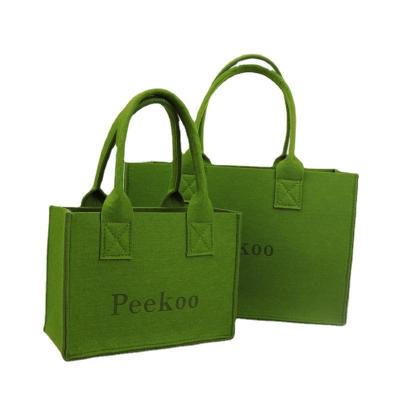 China Daliy Large Capacity Storage Printing Custom Logo Custom Felt Shopping Tote Wholesale Simple Bag for sale