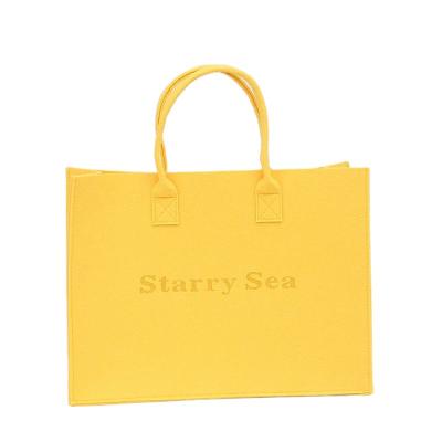 China Other Hot Selling Custom Brand Felt Fabrics Tote Bag Eco Friendly Shoulder Shopping Bag for sale