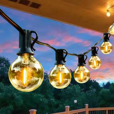 China G40 series string lamp best selling 25pcs G40 bulb E12 globe patio string light from manufacturer for sale