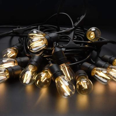 China Wholesale G40 Series Lamp String 48FT S14 Outdoor Solar In Holiday Lighting Garden Powered String Lights With Led Edison Bulbs for sale