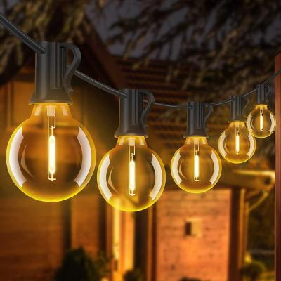 China G40 Series Lamp String Globe G40 String Lights Outdoor, 25FT Led Patio Lights, 25Pcs G40 1W Clear Glass Bulbs String For Cafe Bistros Backyard Garden for sale