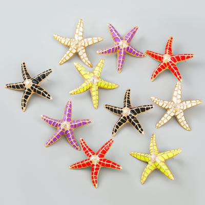 China Trendy new summer ocean style alloy starfish earrings for women exaggerated trendy beach jewelry earrings accessories for sale