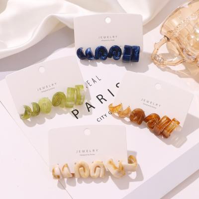 China New Cute Creative CIA Fashion Resin Earrings Set For Women Personalized Fashionable Thin Jewelry Earrings for sale