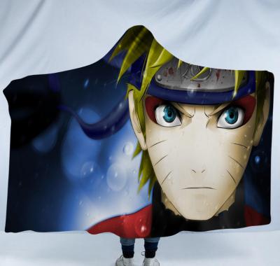 China Anti-wrinkle Drop Shipping POD Fashion 3D Print Flag Blanket Hooded Fleece Throw Wearable Single Blanket For Adult Kids for sale