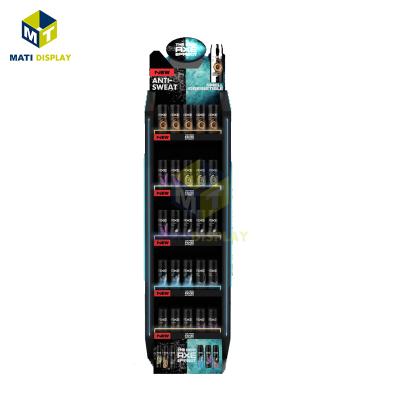 China Shopping Mall Shampoo Skin Care Product Cardboard Display Retail Store Shower Gel Paper Display Stand Customized for sale