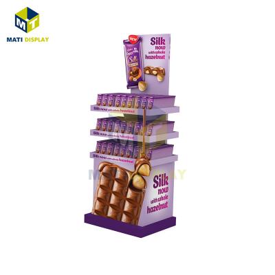 China Customized Retail Store Cardboard Display Potato Candy Snack Chip Bread Bread Floor Display Stand Customized for sale