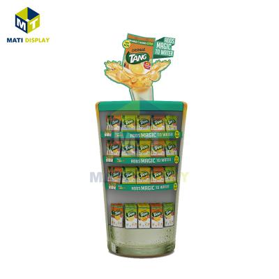 China Custom Supermarket Chips Snacks Candy Cardboard Display Stand Retail Store Potato Standee Display Customized for sale