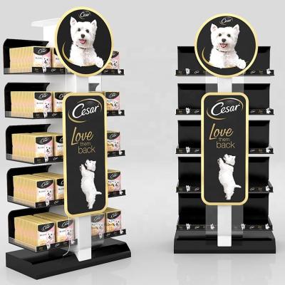 China Assembly Pet Store Cat Food Dog Food Pet Eco-friendly/Recyclable/Easy Pet Supplies Solid Cardboard Display Brand Promotion for sale