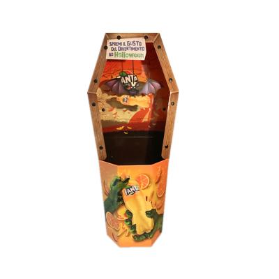 China Recyclable Halloween Fanta Drinks Corrugated Cardboard Floor Display for sale