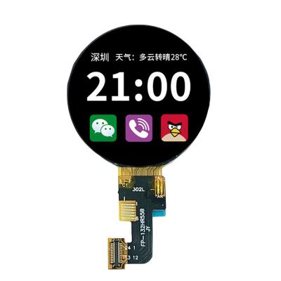 China Cheap Price 450 Brightness Round QSPI Interface GC9C01 Drive Without TP 1.32 Inch Round LCD Display Module 65k RGB Colors 35.98*38.54*1.56 Mm for sale