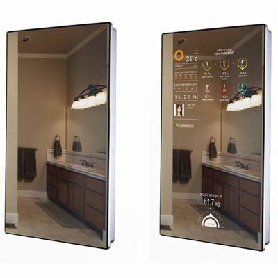 China 21.5/32/43 inch indoor muti magic smart touch screen mirror photobooth digital wall fitness led workout with time display for sale