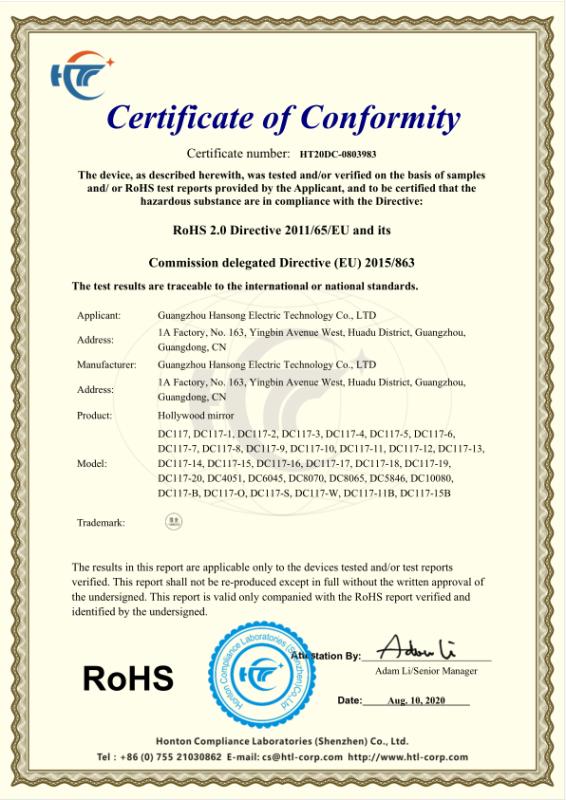 RoHS - Guangzhou Hansong Electric Technology Co., Ltd.