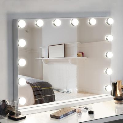 China Led lighted makeup wall mirrors dressing room mirror factory sale hollyood vanity mirror-wholesale for sale