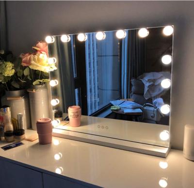 China Lighted Makeup Mirror Hollywood Style LED Vanity Mirror Metal Frame 15pcs LED Bulbs For Makeup Dressing Table for sale