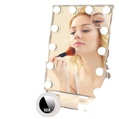 China Best Selling Hollywood Mirror Vanity LED Lighted Mirror 12 Bulbs LED Lighted Makeup Mirror for sale