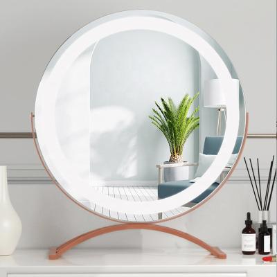 China Interesting Best Makeup Mirror Lighted Round Folding With Led Light Strip Beauty Salon Vanity Mirror for sale