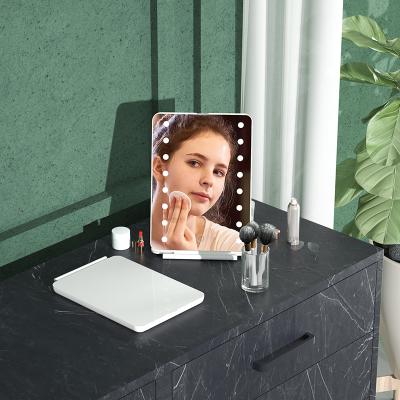 China 7 Inch Ipad Size Lighted Fashion Contract Holiday Lightup Rechargeable Portable Folding Led Travel Makeup Mirror for sale