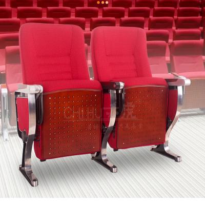 China Solid Folding Cinema Cineplex Metal Leg Movie Theater Chair Amphitheater Seat School Chairs Durable Seating Notebook for sale