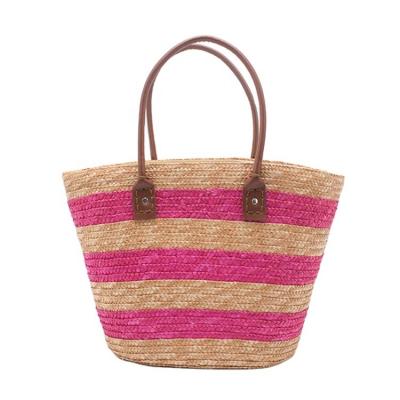 China Other Wholesale Cheap Stripe Pattern Woven Straw Bags In Bulk From China Factory for sale