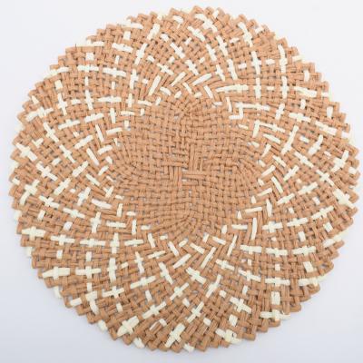 China New Stocked Design of Paper Straw Woven Drink Mat and Round Cup Mat Place Mat Printed Paper Dining Table Mats for sale