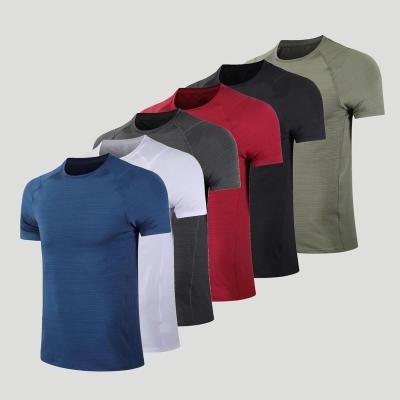 China Men's Breathable Quick Dry Moisture 90% Polyester 10% Elastane T-shirt 90% Polyester 10% Elastane Gym Wicking Performance Crew Gym Active T-Shirt for sale