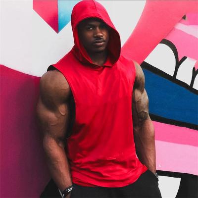 China 2021 fashion men's stylish tank top man sports clothes bodybuilding sleeveless multi hooded hoodies breathable for sale