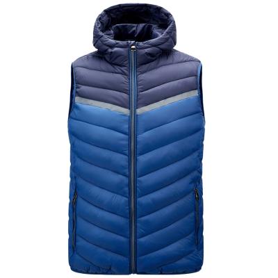 China Warm Windproof Waterproof Hooded POLYESTER / NYLON Men Vest Jacket for sale