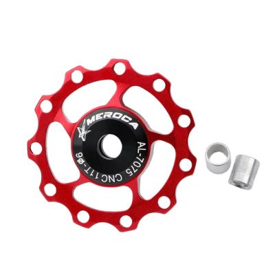 China Bicycle Rear Derailleur MEROCA Colorful Bicycle Rear Dial Supporting Wheel Aluminum CNC Supporting Mountain Bike Rear Derailleur Pulley for sale