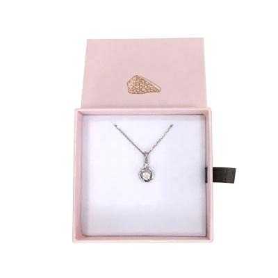 China Handmade Hot Sale Jewelry Slip Box Package Gift Box Pink Sliding Drawer Box for sale