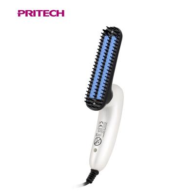 China PRITECH Commercial Hot Selling Professional Beard Straightener Sweep Man Hair Straightener Electric Folding Brush for sale