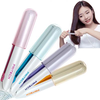 China PRITECH Household Ceramic Coating Dual Use Mini Fast Hair Straightener Professional Straight Curl for sale