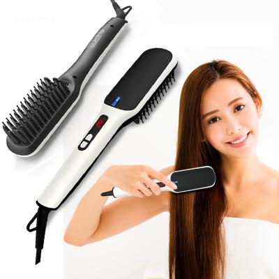 China PRITECH Household Auto Switch Lock Ionic Flat Iron Hair Straightener Brush for sale