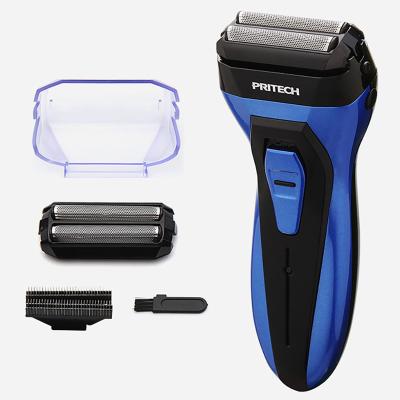 China PRITECH Twin Head Washable Two Head Men Electric Rechargeable Shaver for sale