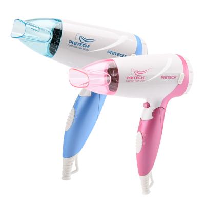 China PRITECH China OEM Manufacturer Plastic Fold Ionic Travel Foldable Hair Dryer for sale