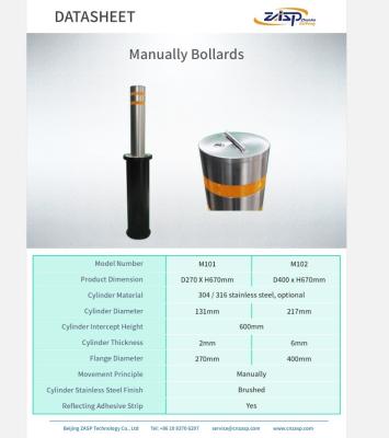 China Bollardos manuales personalizables con alta resistencia a las condiciones climáticas 600 ± 5 mm de altura acabado recubierto de polvo en venta